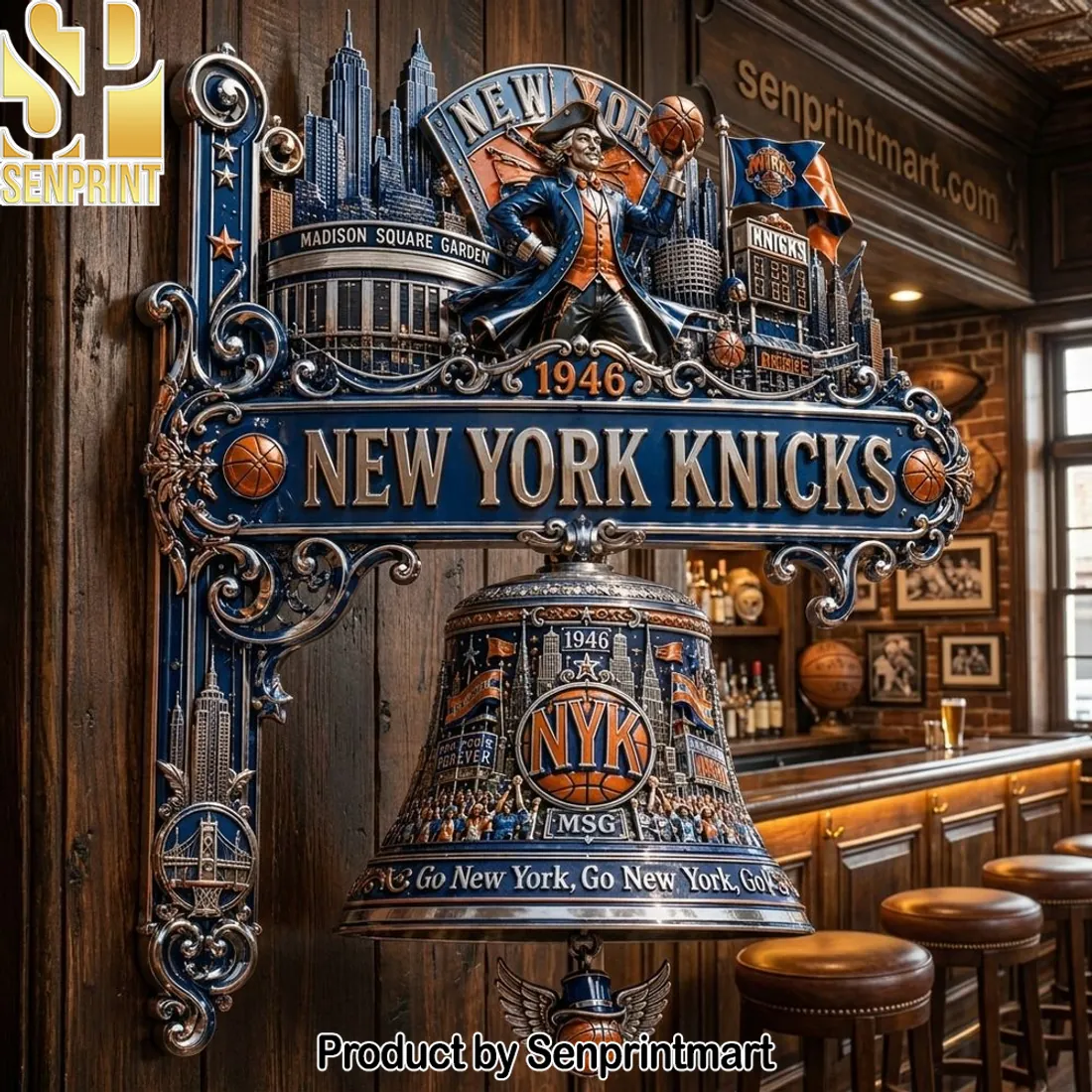 New York Knicks Madison Square Garden Commemorative 3D Wall Bell
