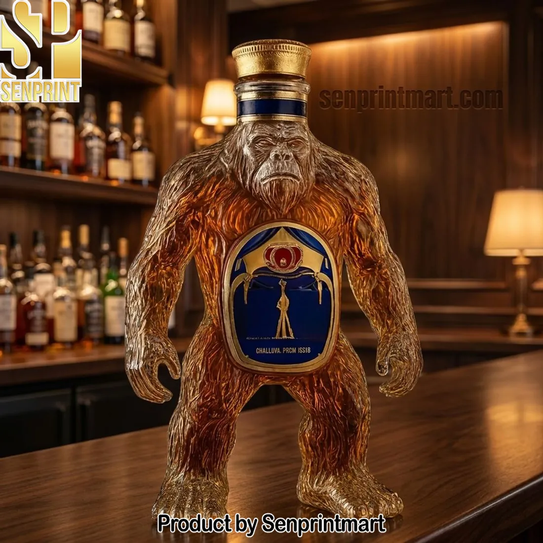 Bigfoot Sasquatch Unique 3D Novelty Glass Whiskey Decanter