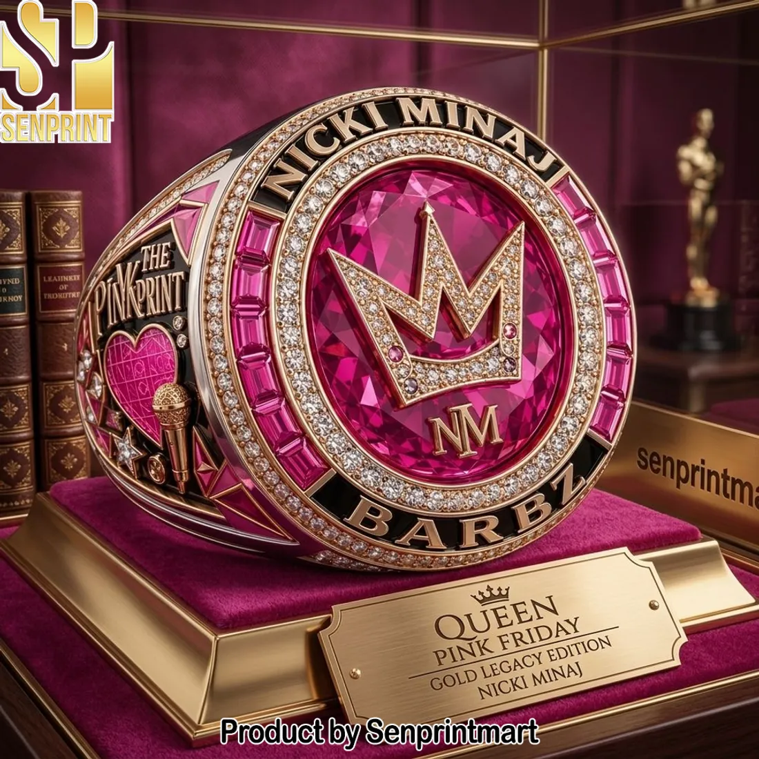 Nicki Minaj Barbz Pink Friday Gold Legacy Edition Commemorative Ring