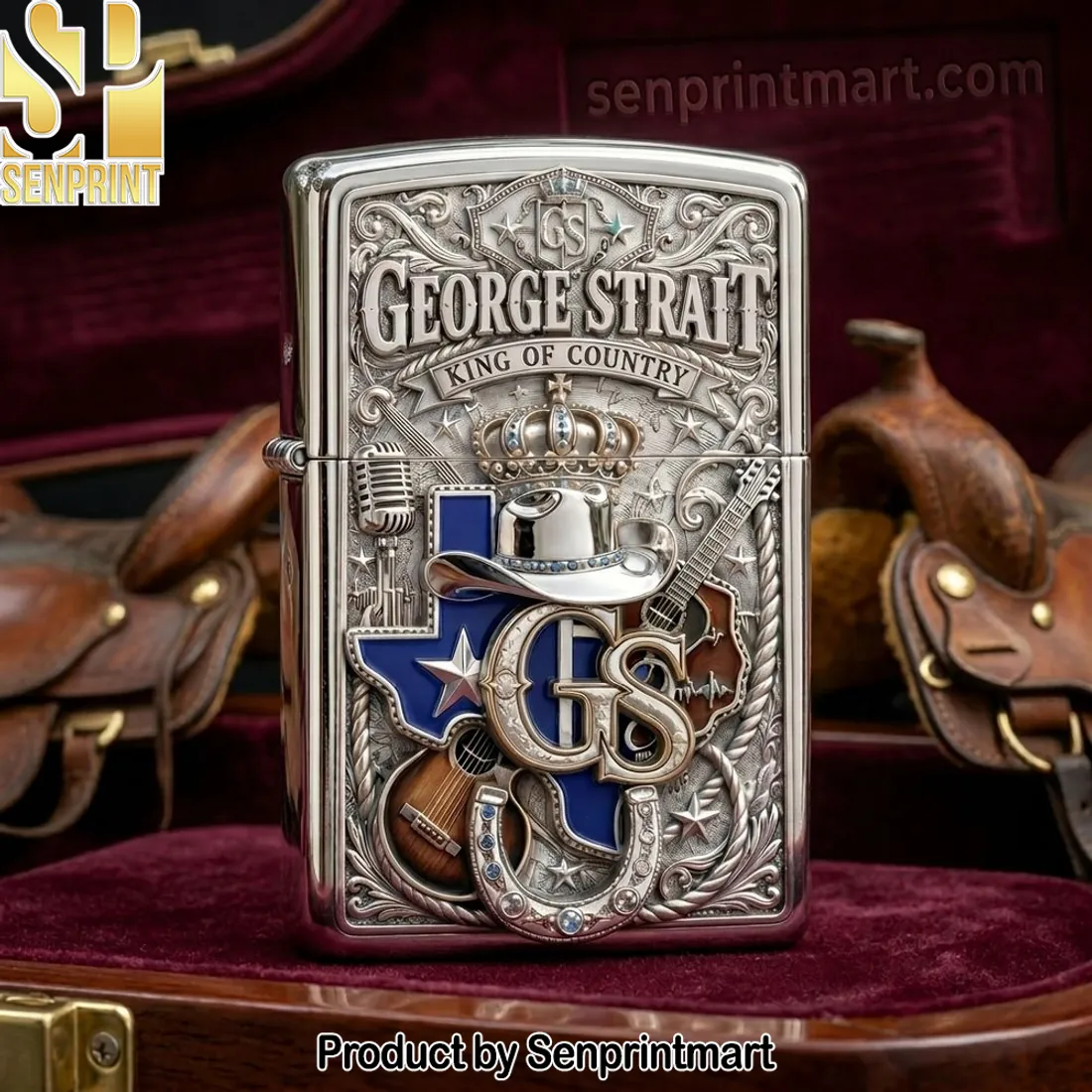 George Strait King of Country Texas Edition 3D Engraved Zippo Lighter
