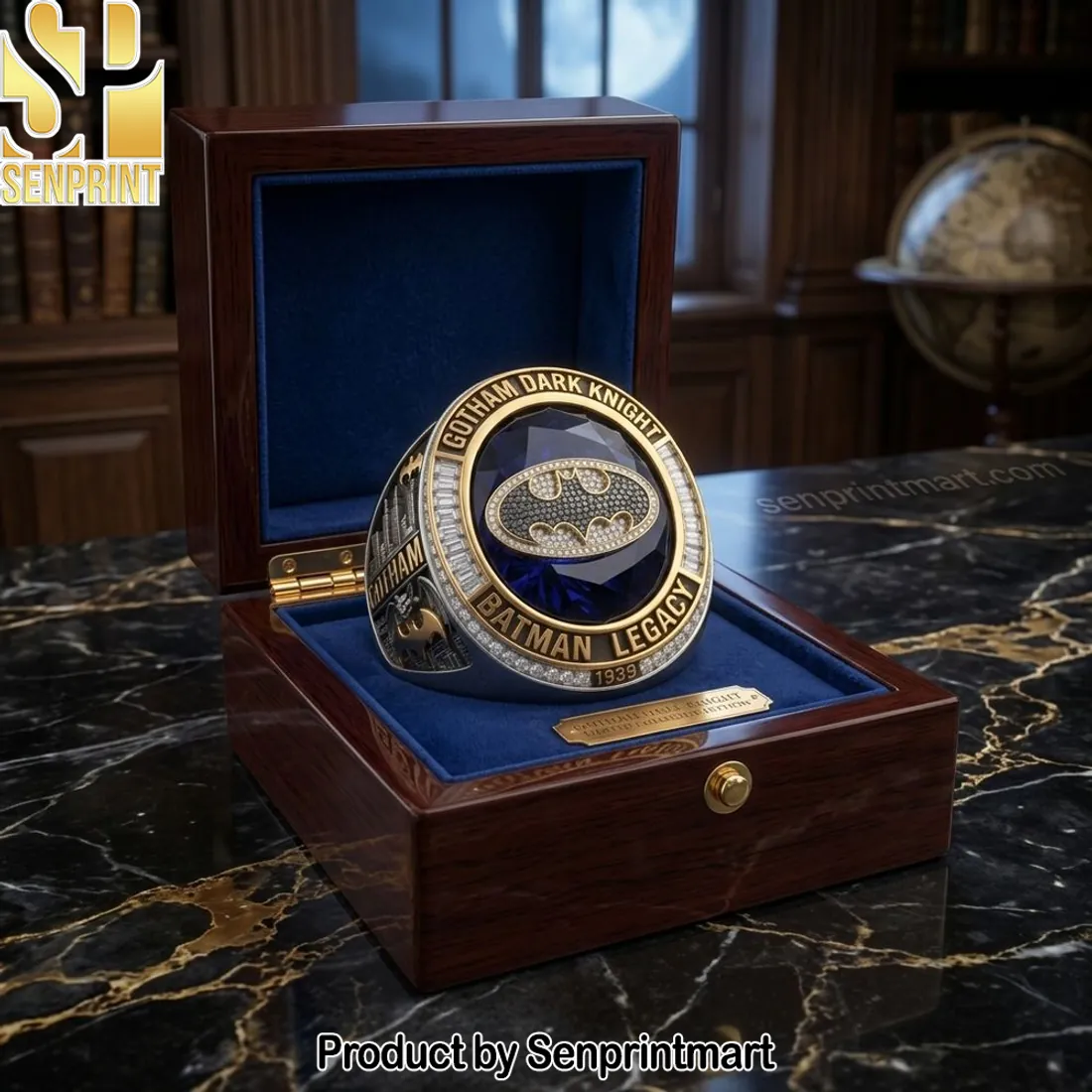 Gotham Dark Knight Batman Legacy Commemorative Gold Plated Ring
