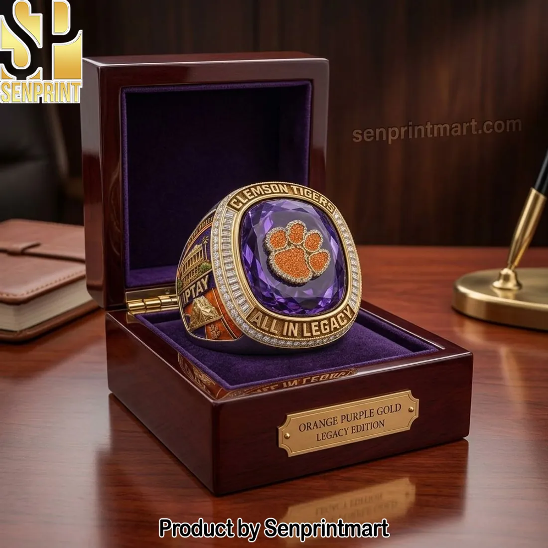 Clemson Tigers All In Legacy Orange Purple Gold Commemorative Ring