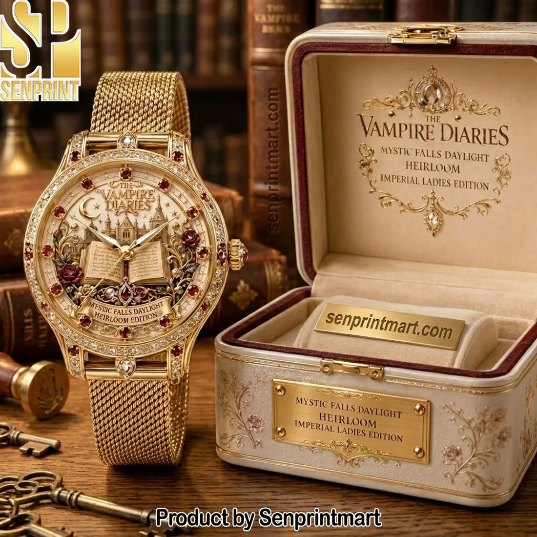 The Vampire Diaries Mystic Falls Daylight Heirloom Imperial Ladies Edition Luxury Gold Watch