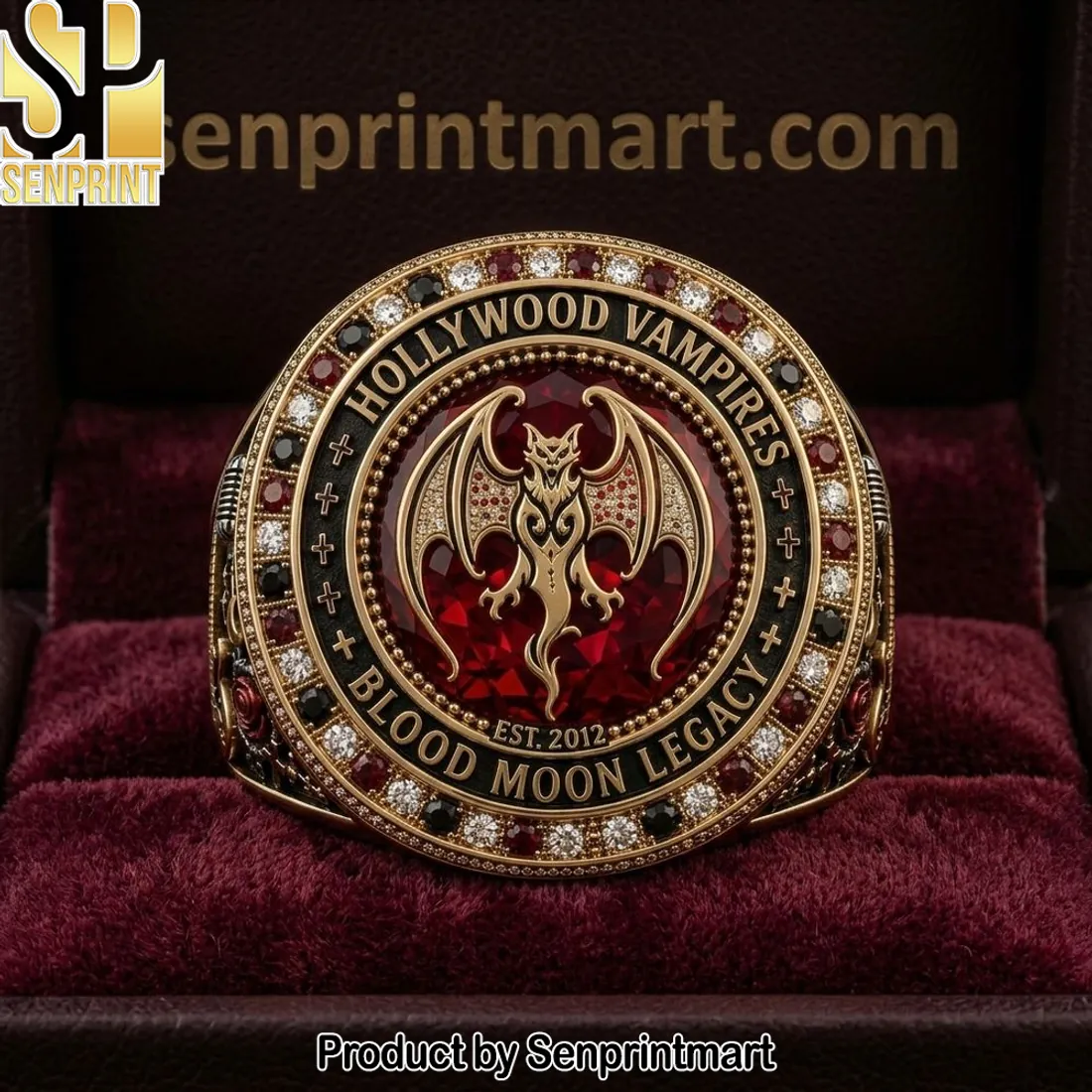 Hollywood Vampires Blood Moon Legacy Commemorative Gold Plated Ring