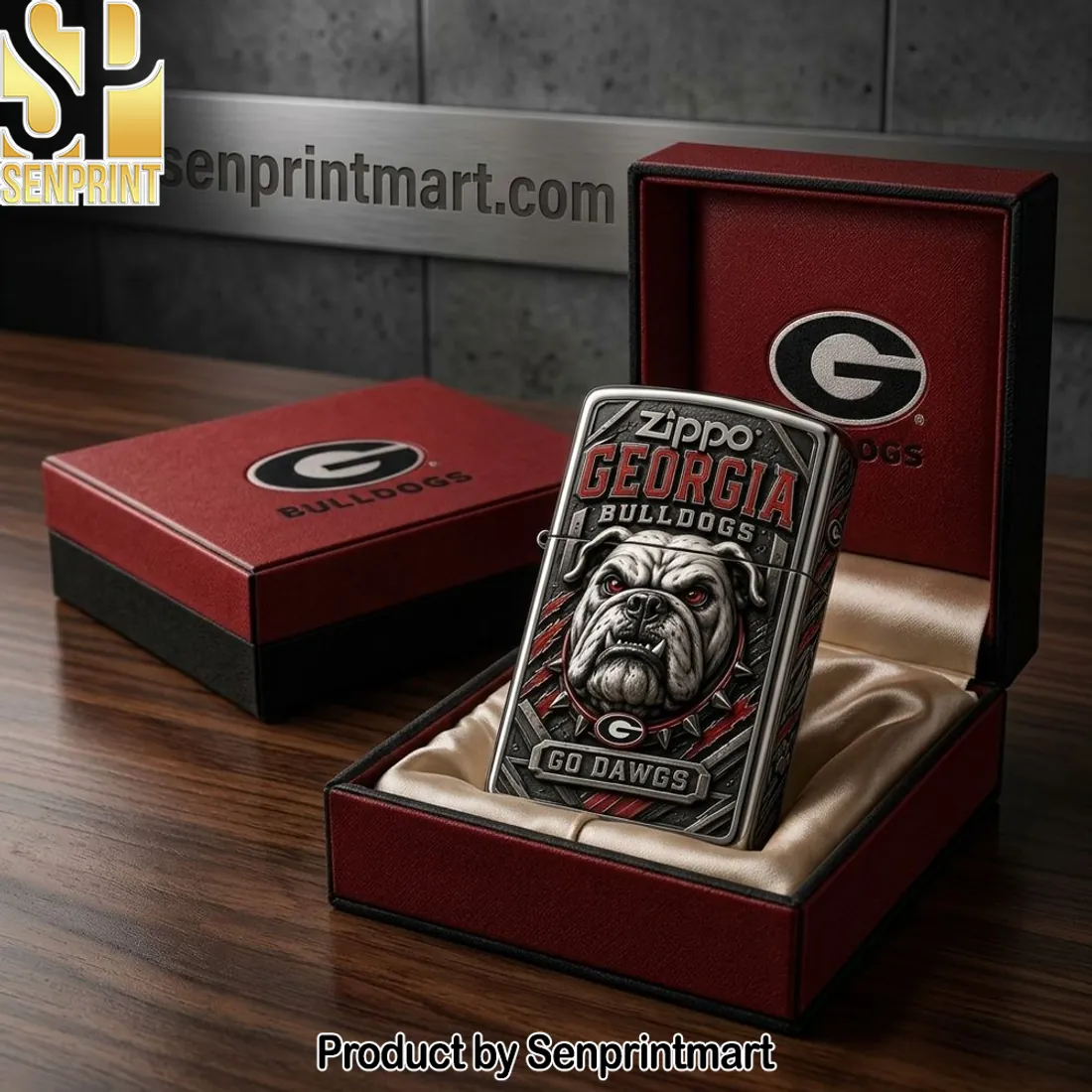 Georgia Bulldogs Go Dawgs Premium 3D Engraved Zippo Lighter