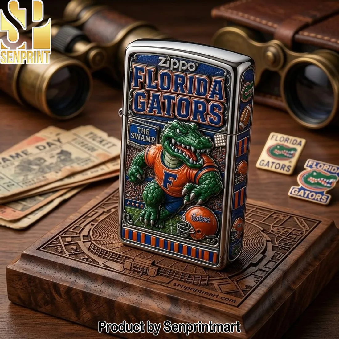 Florida Gators The Swamp Premium 3D Embossed Chrome Zippo Lighter