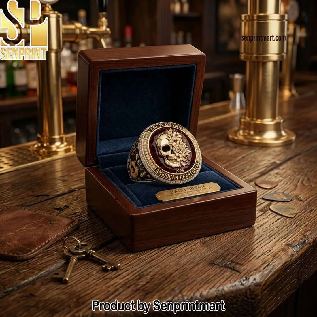 Zach Bryan American Heartbreak Commemorative Skull Ring