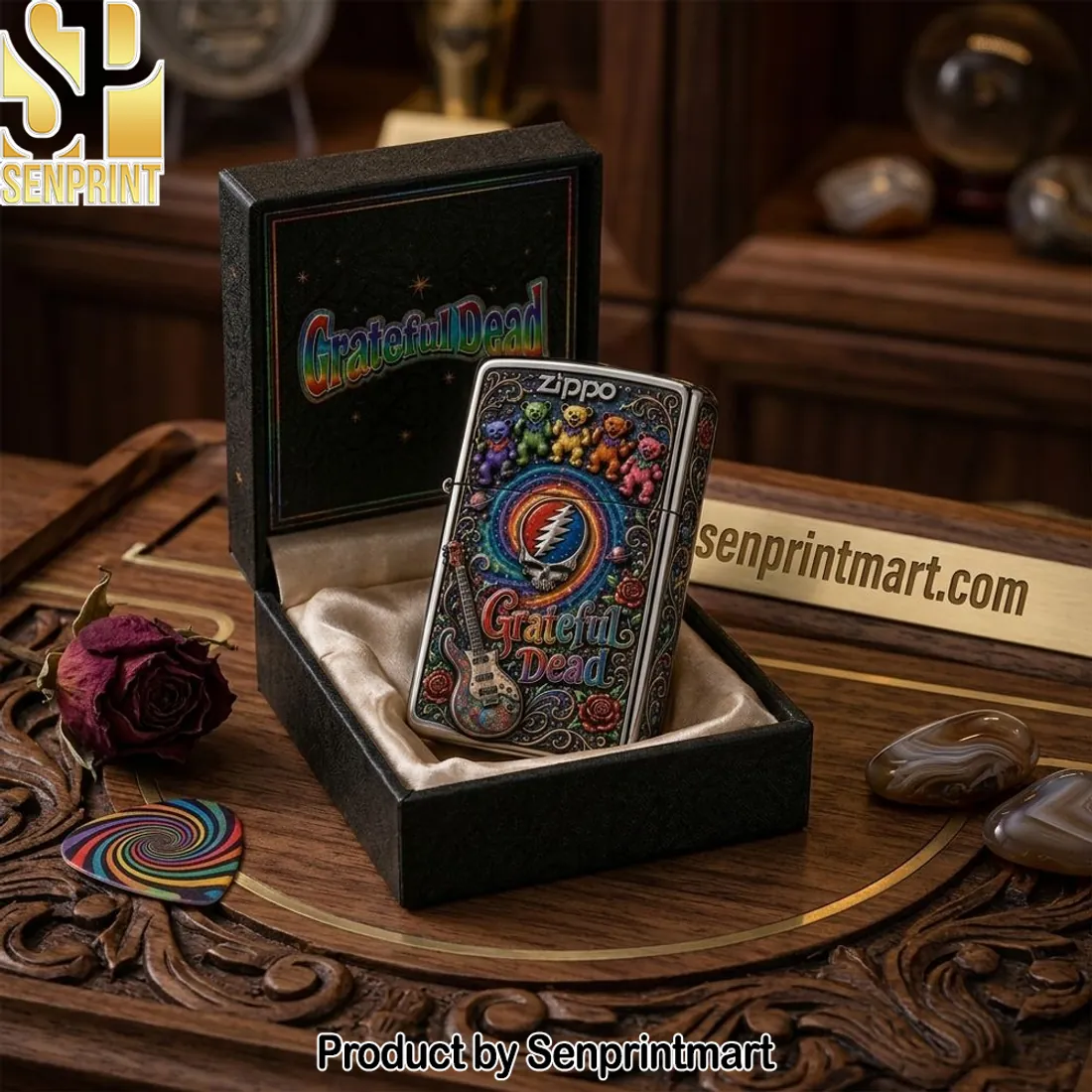 Grateful Dead Dancing Bears Psychedelic Collectible Zippo Lighter