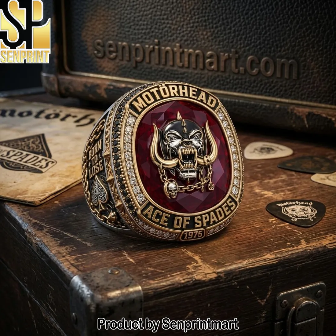 Motorhead Ace of Spades 1975 Commemorative Heavy Metal Championship Ring