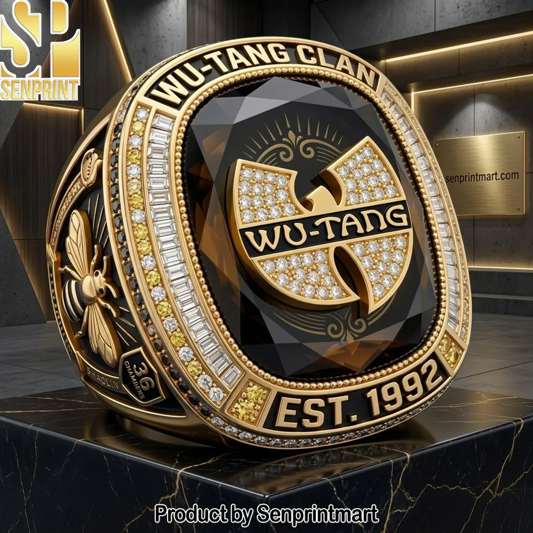 Wu-Tang Clan Est 1992 Commemorative Gold Championship Ring