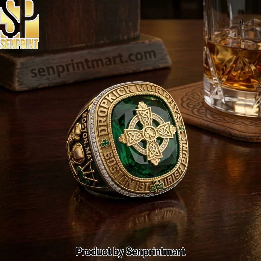 Dropkick Murphys Boston Irish Punk Celtic Cross Commemorative Ring