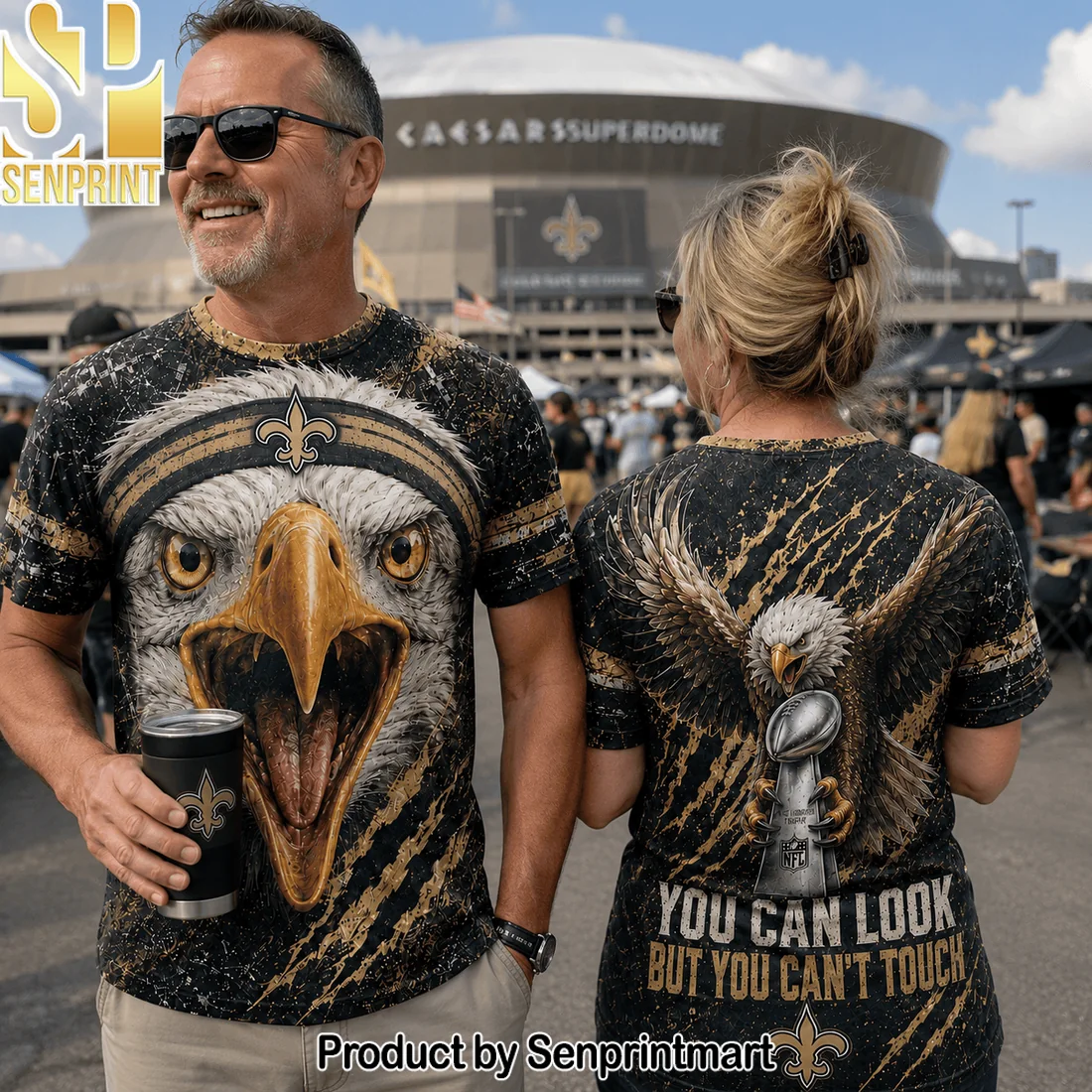 New Orleans Saints Aggressive Eagle Championship Trophy You Can Look But You Can’t Touch Gold and Black 3D Graphic T-Shirt New Orleans Saints Aggressive Eagle Championship Trophy You Can Look But You Can’t Touch Gold and Black 3D Graphic T-Shirt