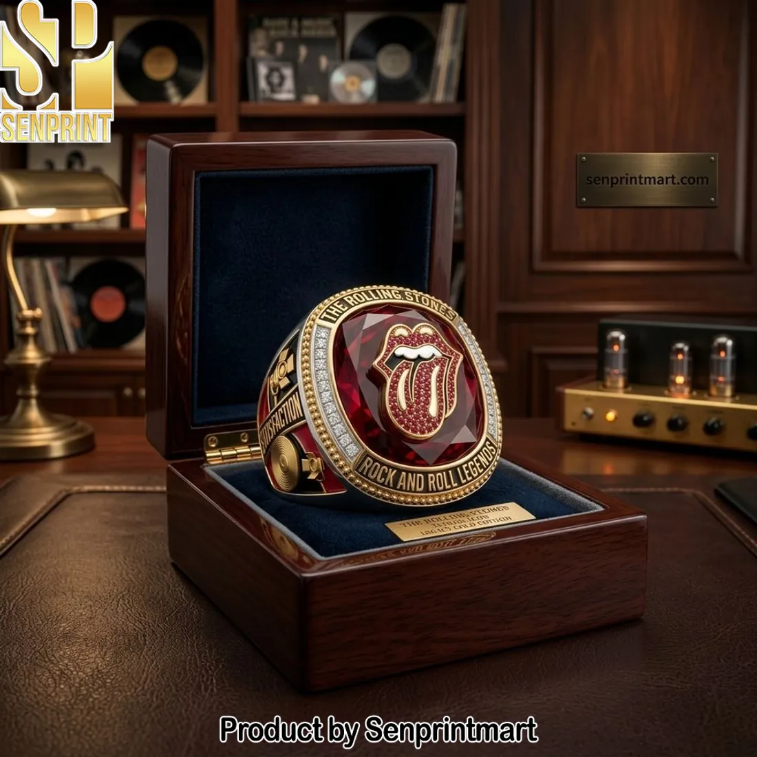 The Rolling Stones Rock and Roll Legends Commemorative Gold Plated Ring