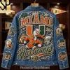 Indiana Hoosiers Custom Pearl Embellished Beaded Denim Jacket Indiana Hoosiers Custom Pearl Embellished Beaded Denim Jacket