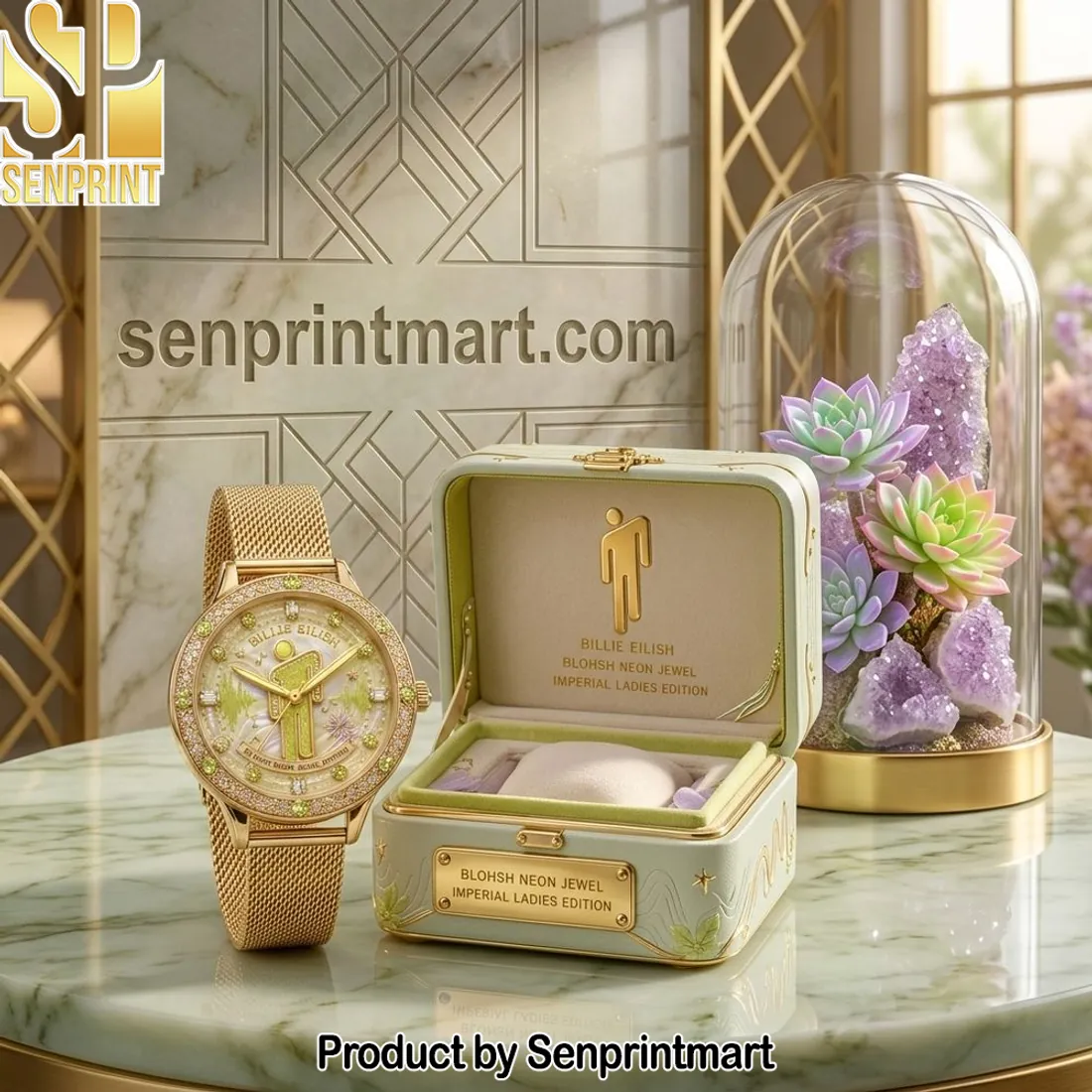Billie Eilish Blohsh Neon Jewel Imperial Ladies Edition Gold Stainless Steel Watch