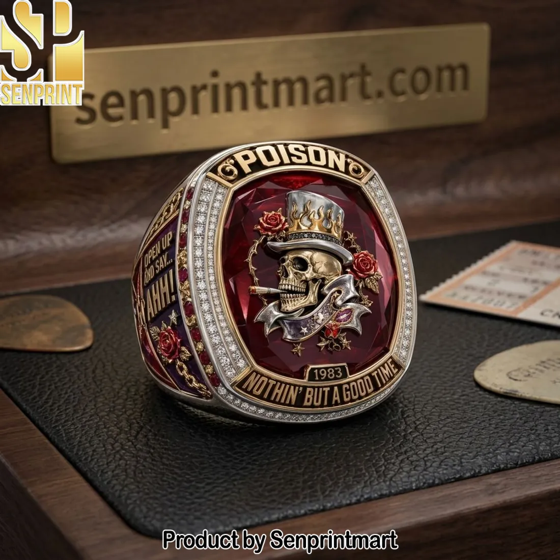 Poison Band Nothin’ But A Good Time Commemorative Tribute Ring
