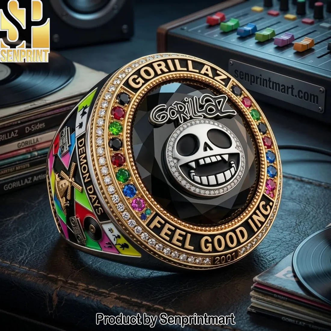 Gorillaz Feel Good Inc Commemorative Gold Championship Ring