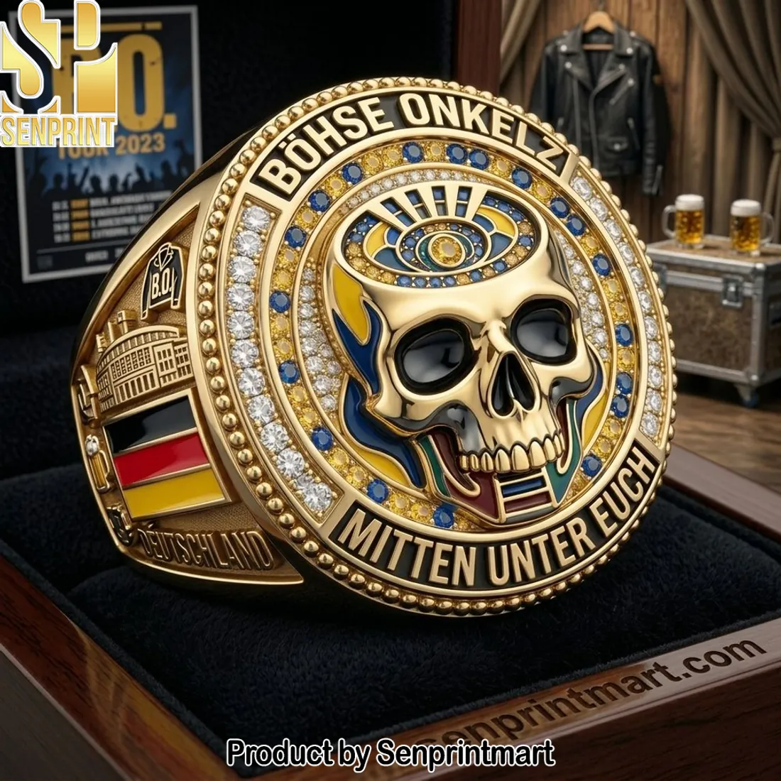 Bohse Onkelz Mitten Unter Euch Commemorative Gold Skull Ring