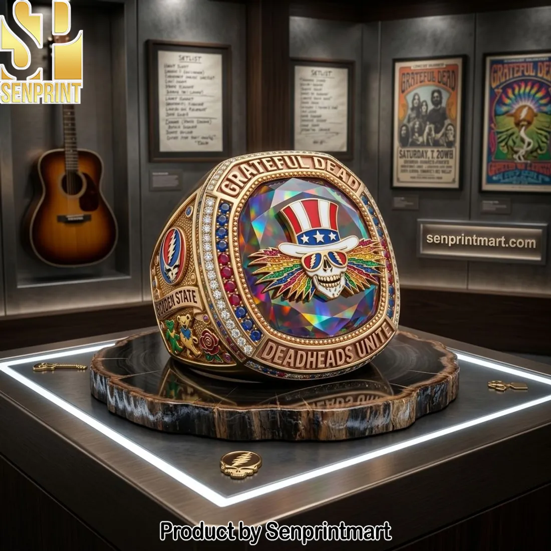 Grateful Dead Deadheads Unite Commemorative Gold Championship Ring