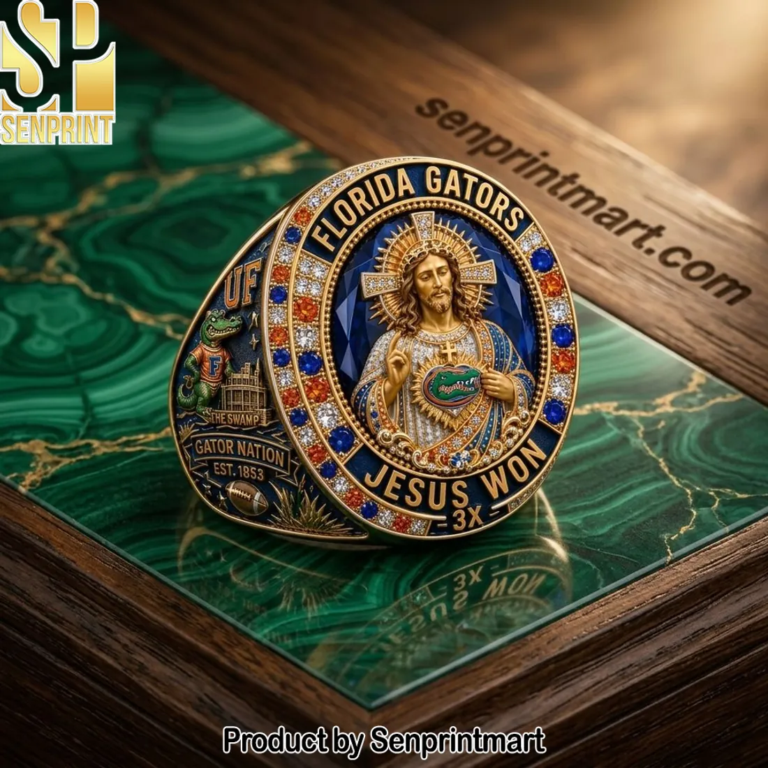 Florida Gators Jesus Won 3X Commemorative Championship Ring