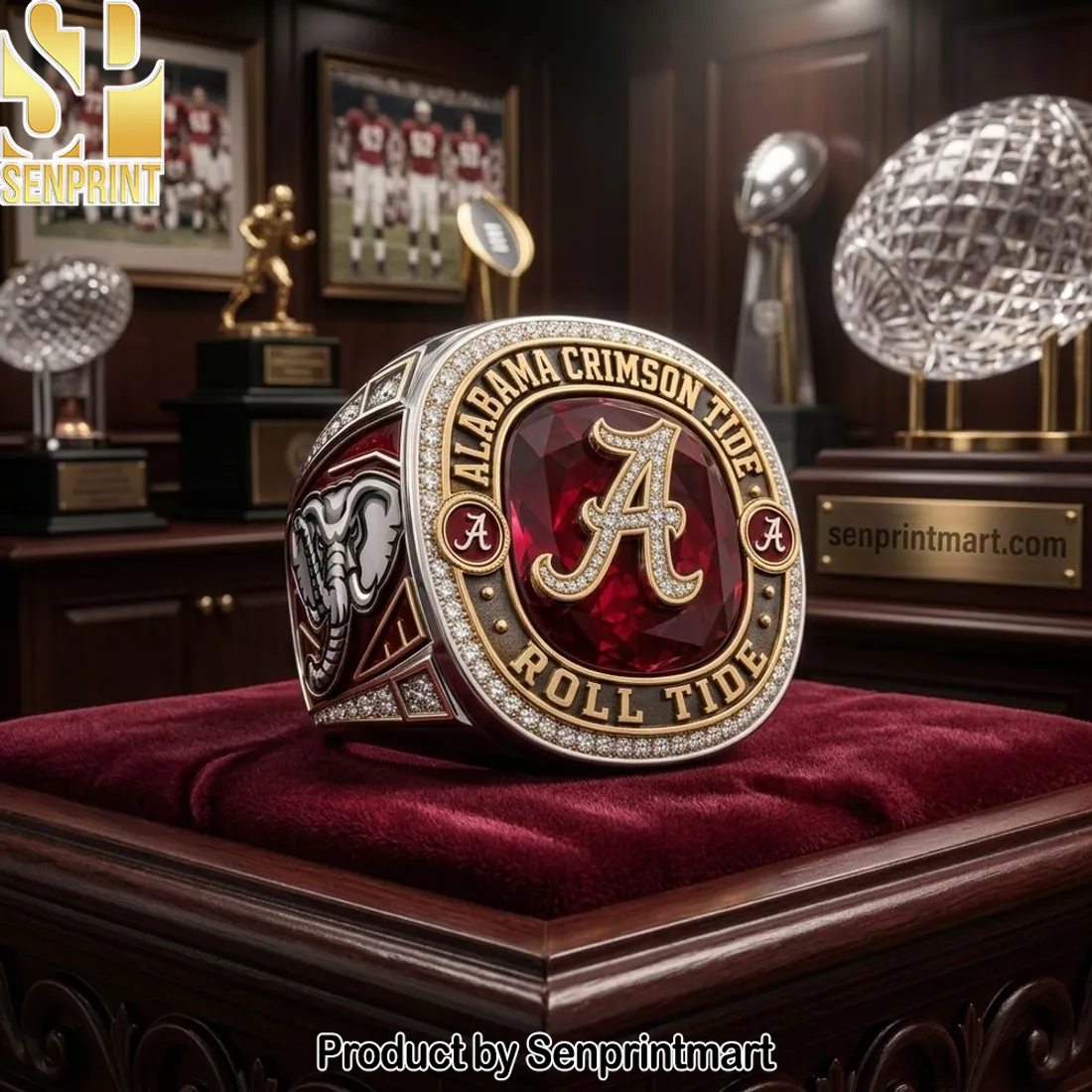 Alabama Crimson Tide Roll Tide Premium Championship Style Ring
