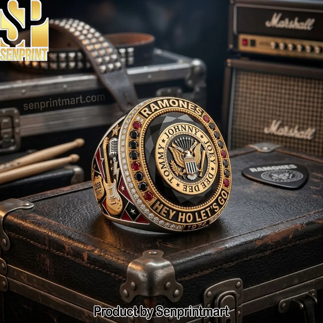 Ramones Hey Ho Let’s Go 1974 Commemorative Punk Rock Ring
