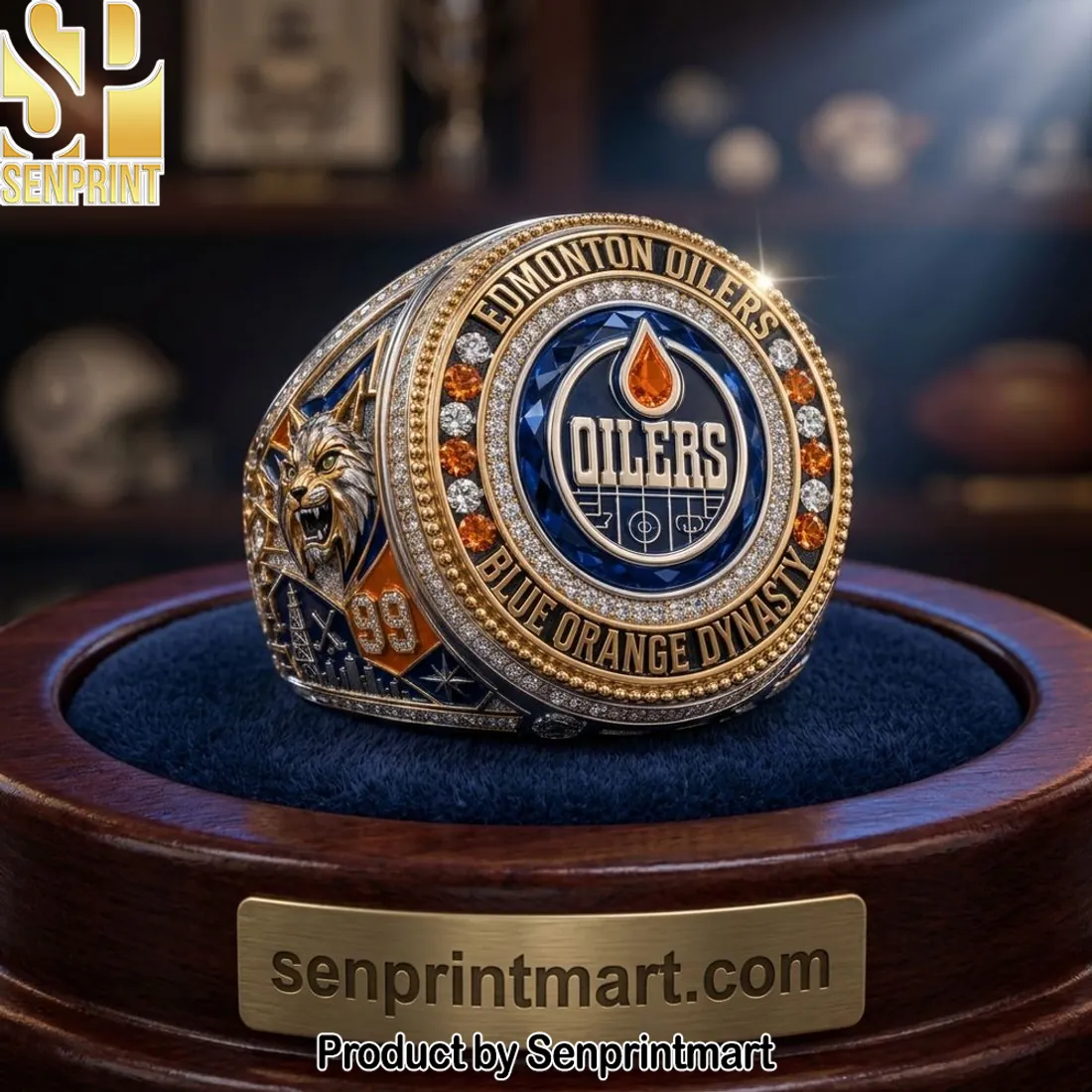 Edmonton Oilers Blue Orange Dynasty Commemorative Championship Ring
