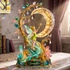 Personalized Enchanted Pixie Fairy Crystal Crescent Moon Harp Custom Name Tabletop Acrylic Plaque