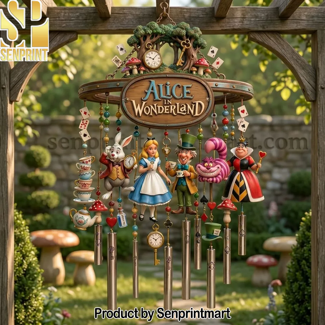 Alice in Wonderland Detailed Characters Outdoor Wind Chime