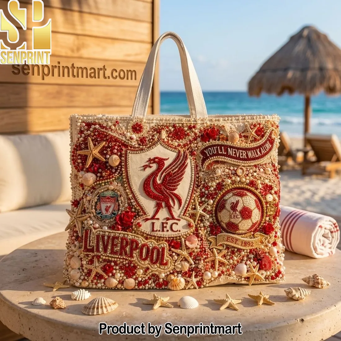 Liverpool FC Luxury Embellished “You’ll Never Walk Alone” Tote Bag