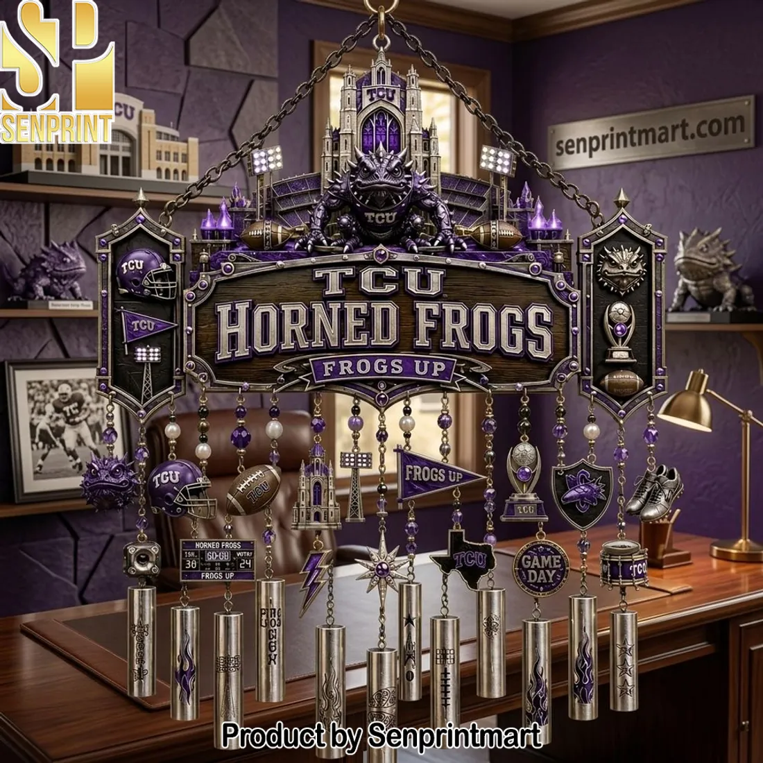 TCU Horned Frogs Premium 3D Fan Wind Chime