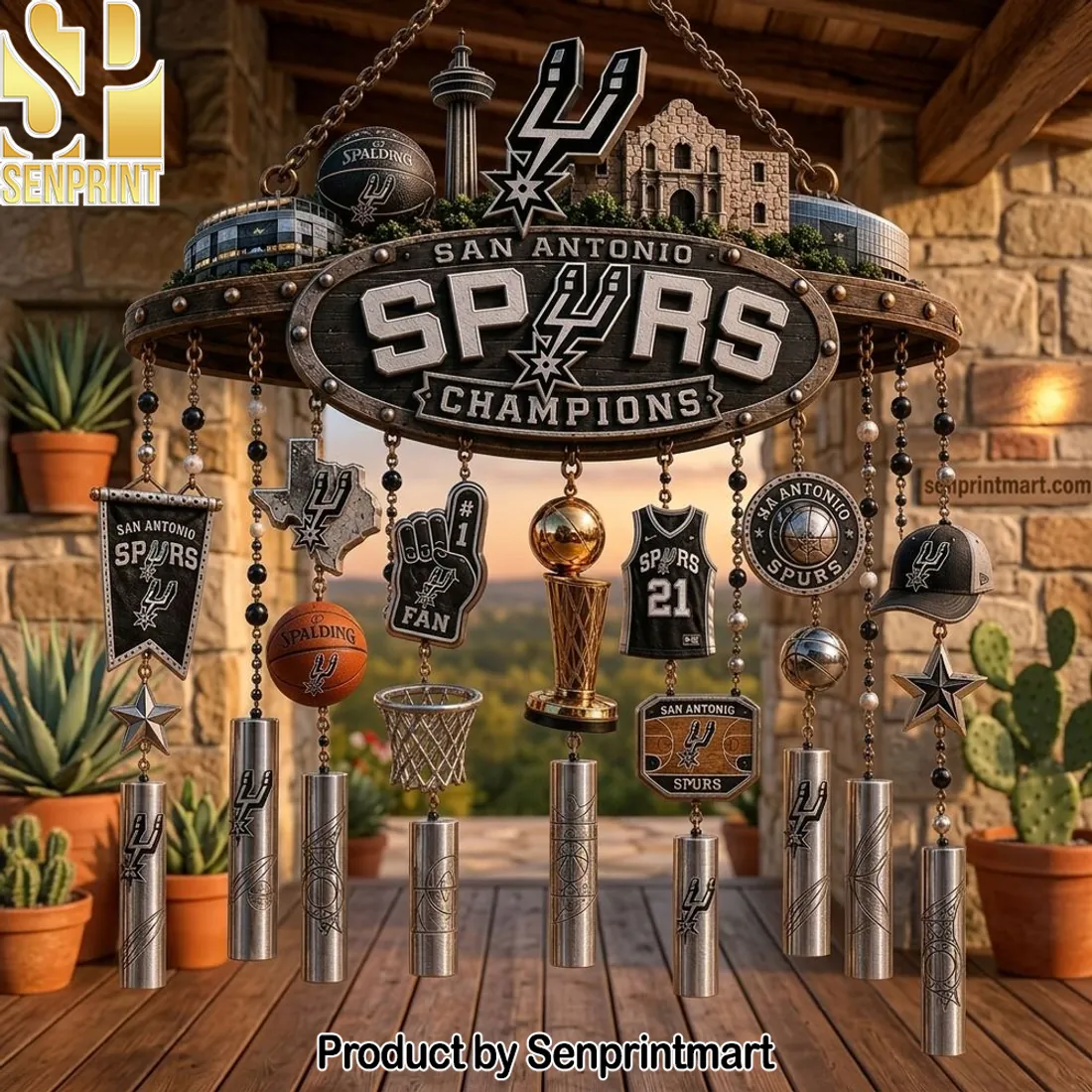San Antonio Spurs Champions Premium Wind Chime