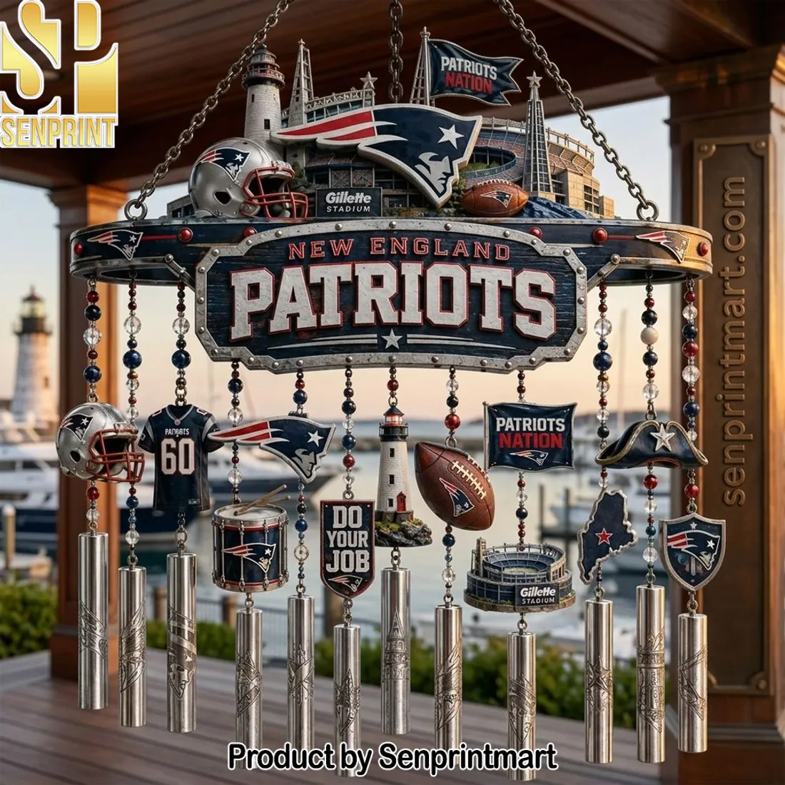 New England Patriots Gillette Stadium Premium Wind Chime