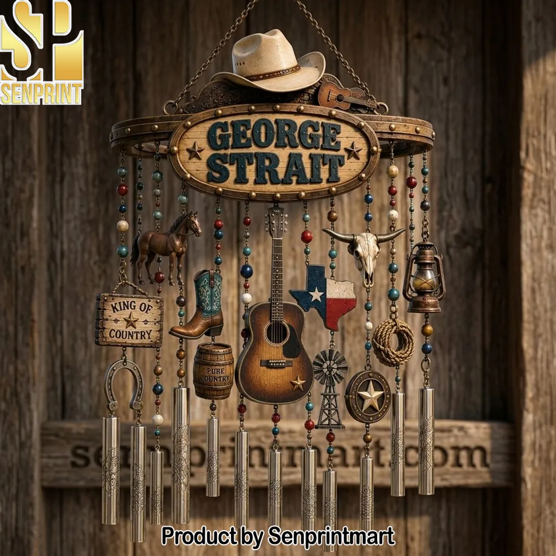 George Strait King of Country Western Decorative Wind Chime