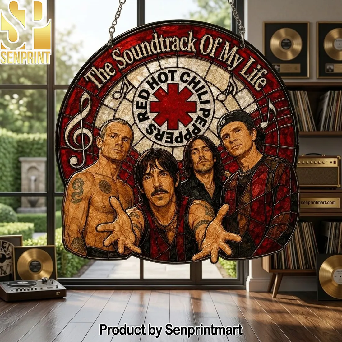 Red Hot Chili Peppers “The Soundtrack Of My Life” Stained Glass Suncatcher