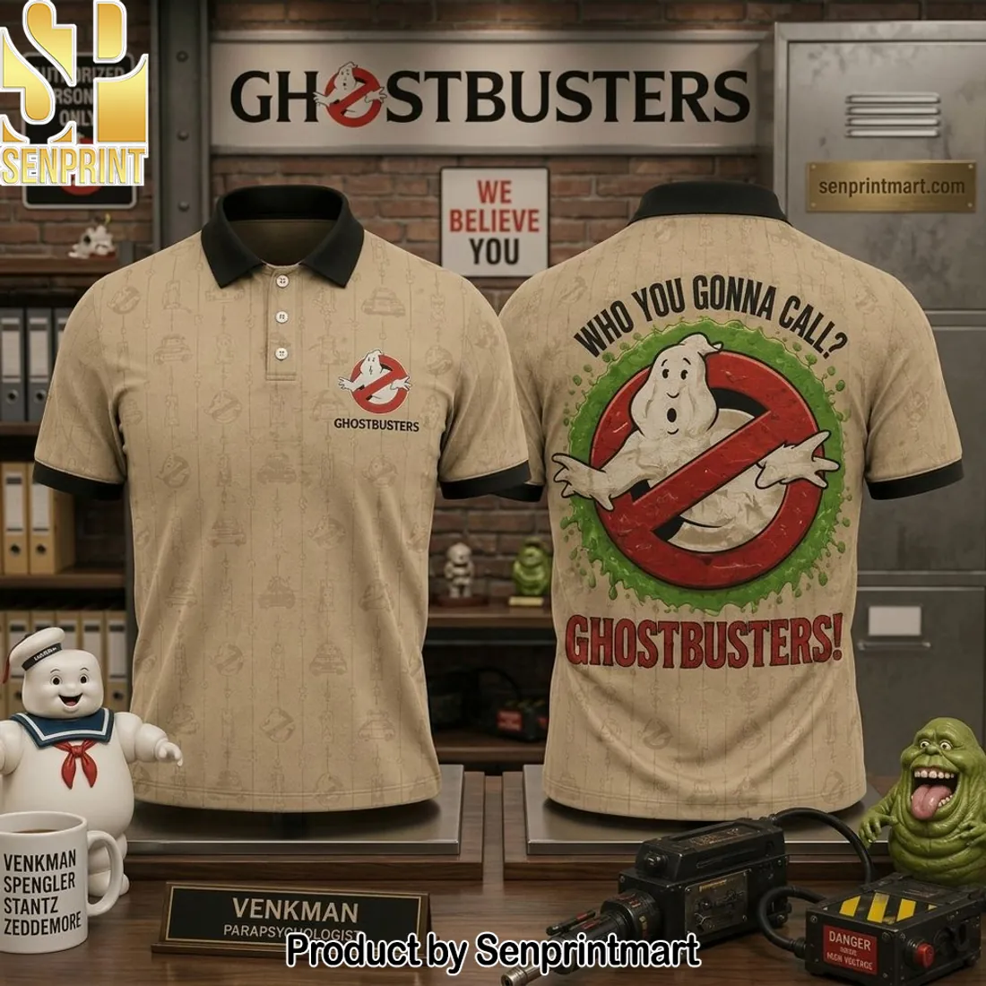 Ghostbusters “Who You Gonna Call?” All-Over Print Polo Shirt