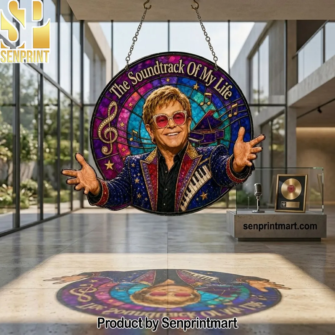 Elton John “The Soundtrack Of My Life” Stained Glass Suncatcher