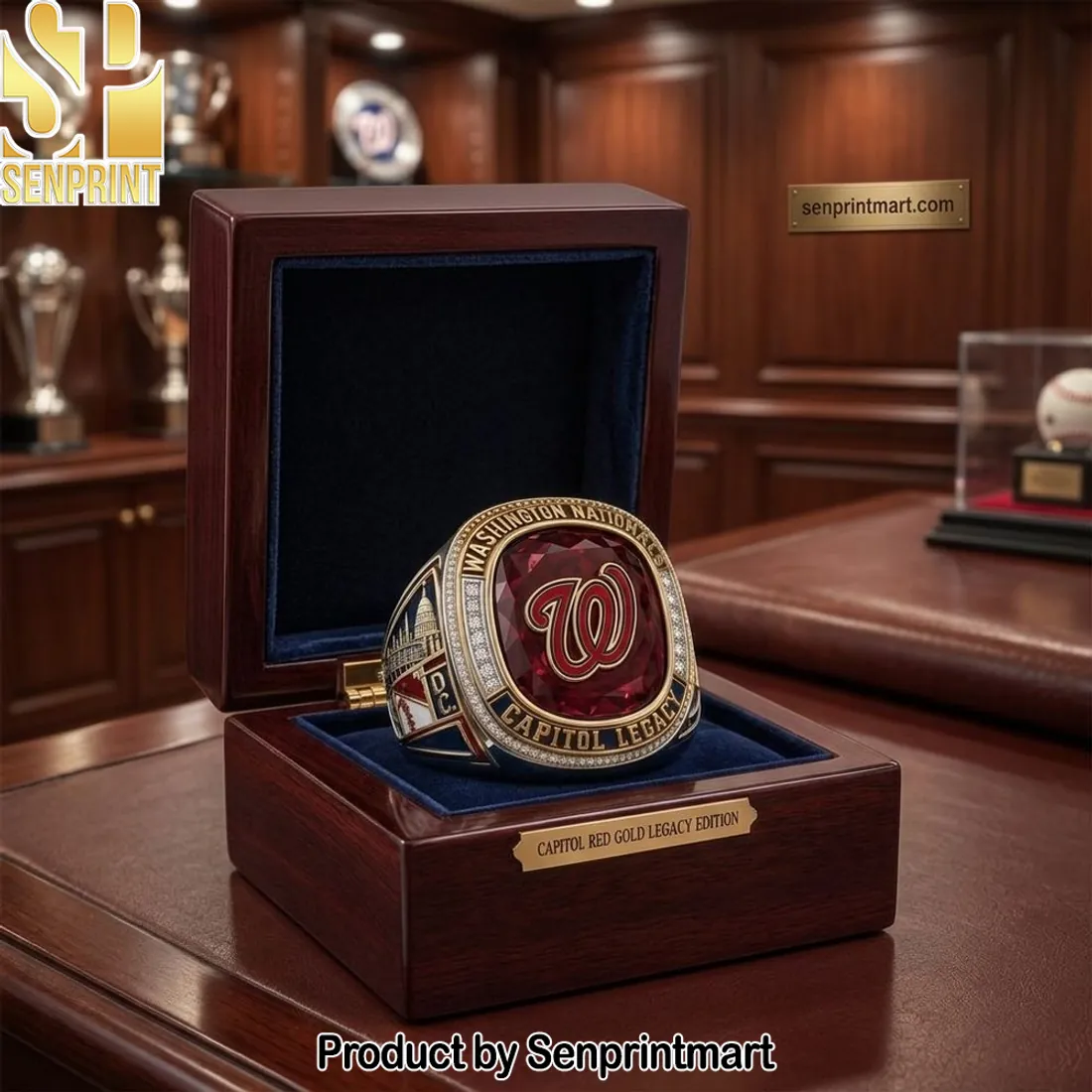 Washington Nationals Capitol Red Gold Legacy Edition Ring