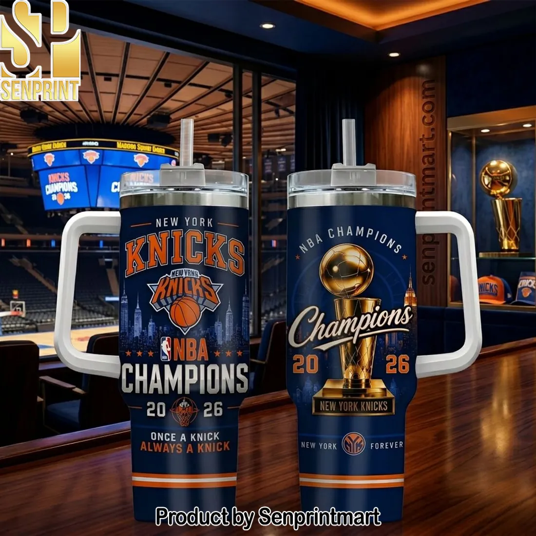 New York Knicks NBA Champions 2026 Insulated Handle Tumbler