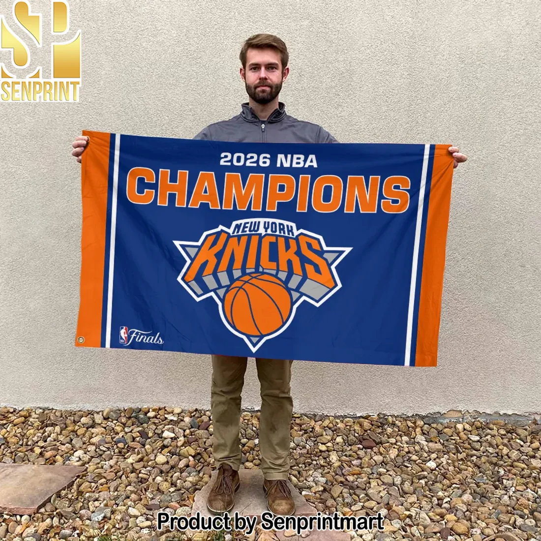 New York Knicks 2026 NBA Finals Champions Double-Sided Commemorative House Flag New York Knicks 2026 NBA Finals Champions Double-Sided Commemorative House Flag