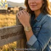 Blake Shelton Country Gold Heirloom Imperial Ladies Edition Luxury Western Gold Mesh Stainless Steel Watch