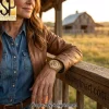 Blake Shelton Country Gold Heirloom Imperial Ladies Edition Luxury Western Gold Mesh Stainless Steel Watch
