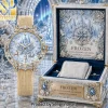 Frozen Ice Palace Snowflake Crystal Heirloom Edition Luxury Gold Mesh Stainless Steel Watch
