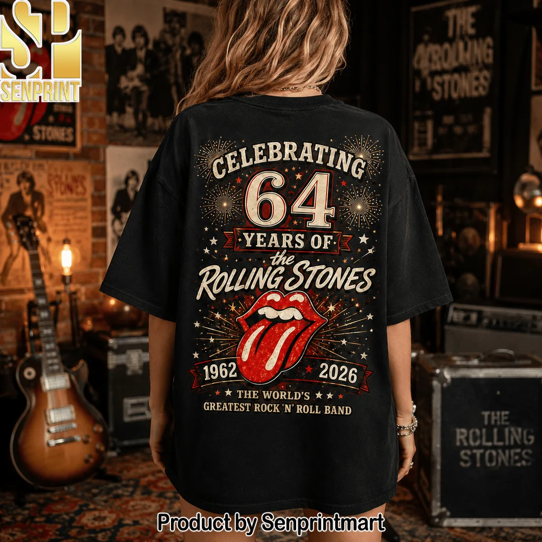 The Rolling Stones Celebrating 64 Years 1962 2026 Its Only Rock N Roll Commemorative Graphic T-Shirt The Rolling Stones Celebrating 64 Years 1962 2026 Its Only Rock N Roll Commemorative Graphic T-Shirt