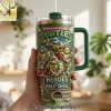 TMNT Teenage Mutant Ninja Turtles Sewer Squad Personalized Custom Name 3D Embossed Look Insulated Travel Tumbler with Handle