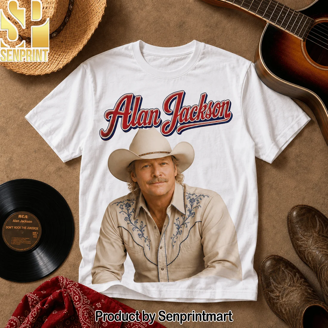 Alan Jackson I Love Country Music Vintage Retro Western Graphic 3D T-Shirt Alan Jackson I Love Country Music Vintage Retro Western Graphic 3D T-Shirt