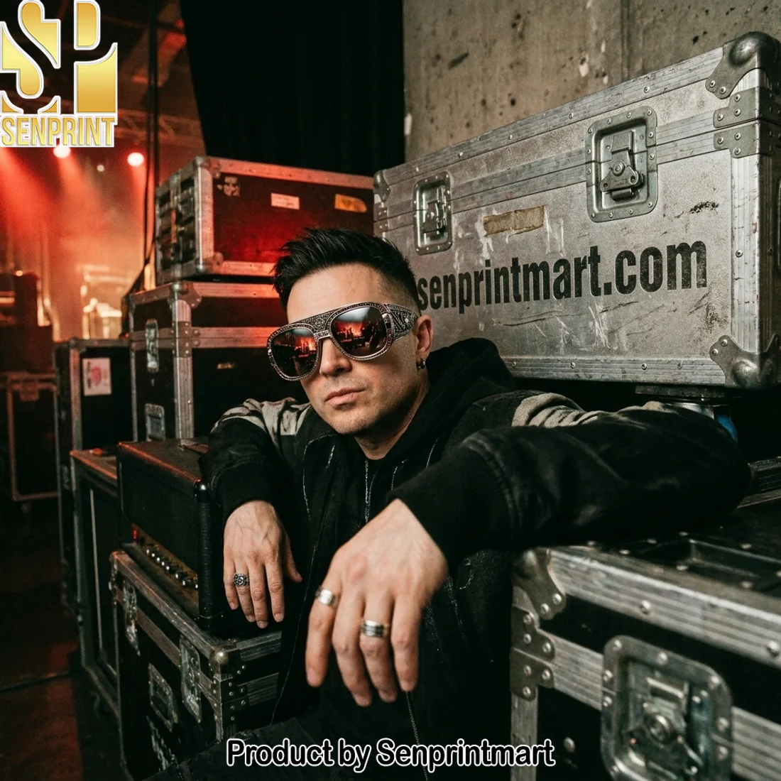 Disturbed Heavy Metal Rock Band Gothic Skull Carved Metal Premium Unisex Sunglasses