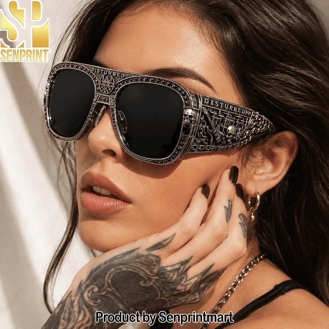 Disturbed Heavy Metal Rock Band Gothic Skull Carved Metal Premium Unisex Sunglasses Disturbed Heavy Metal Rock Band Gothic Skull Carved Metal Premium Unisex Sunglasses