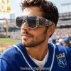 Kansas City Royals Premium Gold and Blue Crystal Bling Oversized Unisex Sunglasses