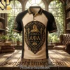 Alpha Phi Alpha 1906 Fraternity Premium 3D Embossed Luxury Gold and Black Polo Shirt